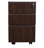 Load image into Gallery viewer, Detec™ Pedestal with 3 Drawers on Wheels - Wenge Color
