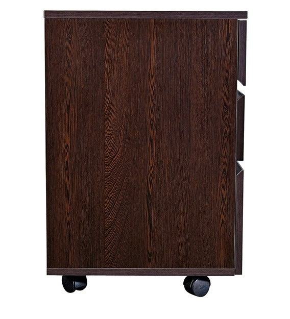 Detec™ Pedestal with 3 Drawers on Wheels - Wenge Color