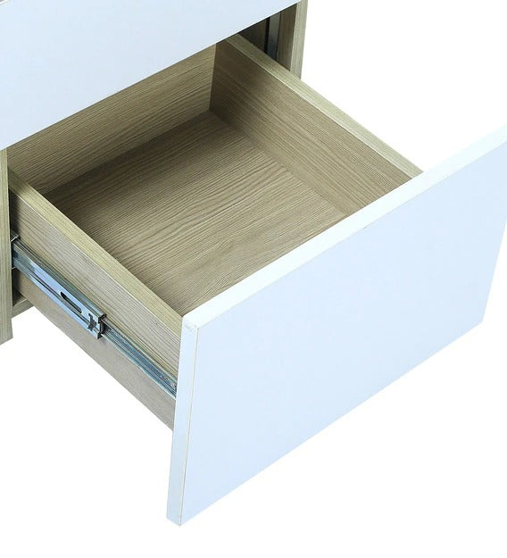Detec™  3 Drawer Mobile Pedestal With Centerlised Lock - White & Oak Finish