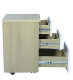 Load image into Gallery viewer, Detec™  3 Drawer Mobile Pedestal With Centerlised Lock - White &amp; Oak Finish
