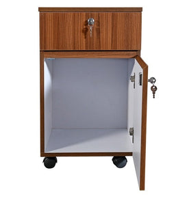 Detec™ Pedestal with 2 Drawers on Wheels - Walnut Color