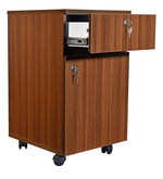 Load image into Gallery viewer, Detec™ Pedestal with 2 Drawers on Wheels - Walnut Color
