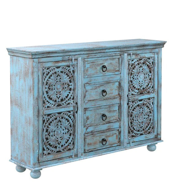 Detec™ Solid Wood Sideboard - Blue Distress Finish