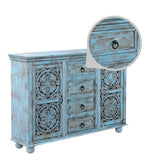 Load image into Gallery viewer, Detec™ Solid Wood Sideboard - Blue Distress Finish
