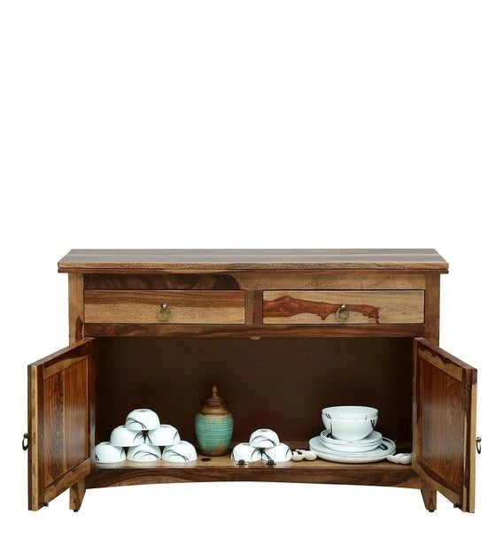 Detec™ Solid Wood Sideboard - Rustic Teak Finish