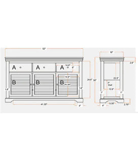 Detec™ Solid Wood Sideboard Multi-color 