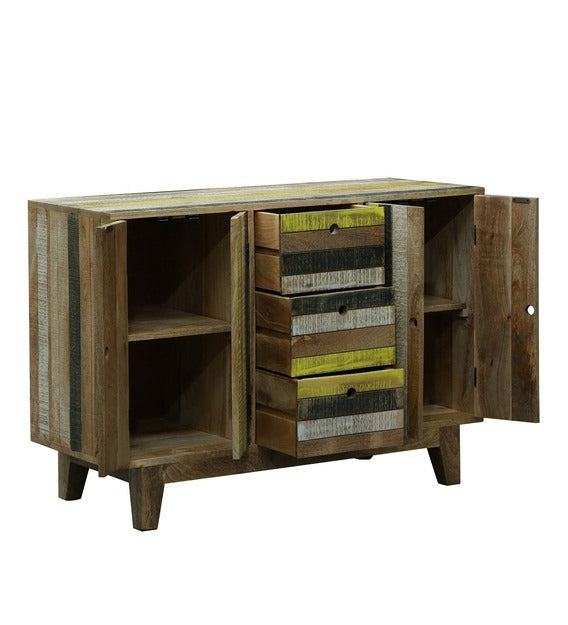 Detec™ Solid Wood Sideboard Yellow & Black Color