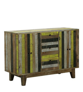 Detec™ Solid Wood Sideboard Yellow & Black Color