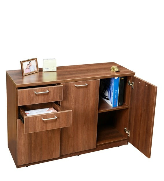 Detec™ Cabinet & Sideboard with 3 Drawers - Walnut Finish