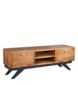 Detec™ TV Unit with 2 Cabinets & 1 Wall Shelf - Teak Finish