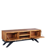 Load image into Gallery viewer, Detec™ TV Unit with 2 Cabinets &amp; 1 Wall Shelf - Teak Finish
