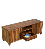 Load image into Gallery viewer, Detec™ Solid Wood Entertainment Unit - Rustic Teak Finish
