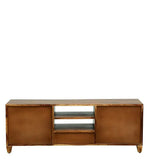 Load image into Gallery viewer, Detec™ Solid Wood Entertainment Unit - Rustic Teak Finish
