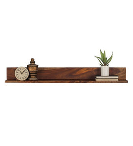 Detec™ Wall Mounted TV Units (Set of 2) with 2 Wall Shelves - Teak Finish