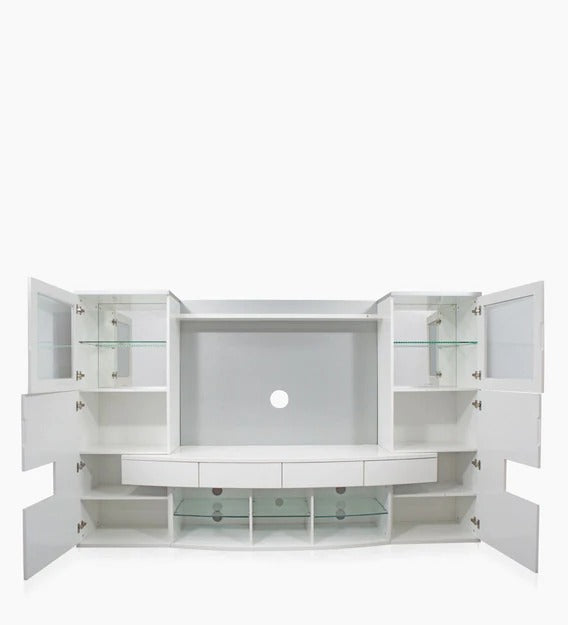 Detec™  Latest Designer TV Wall Unit - White Finish