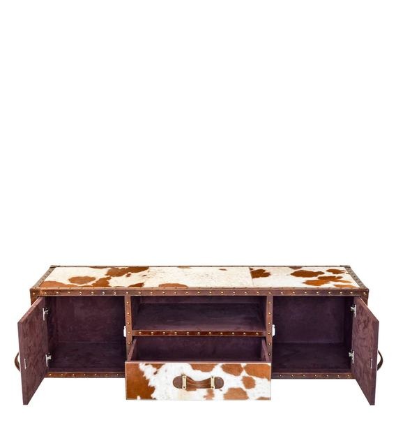 Detec™ TV Unit - Natural Genuine Hair-on Leather