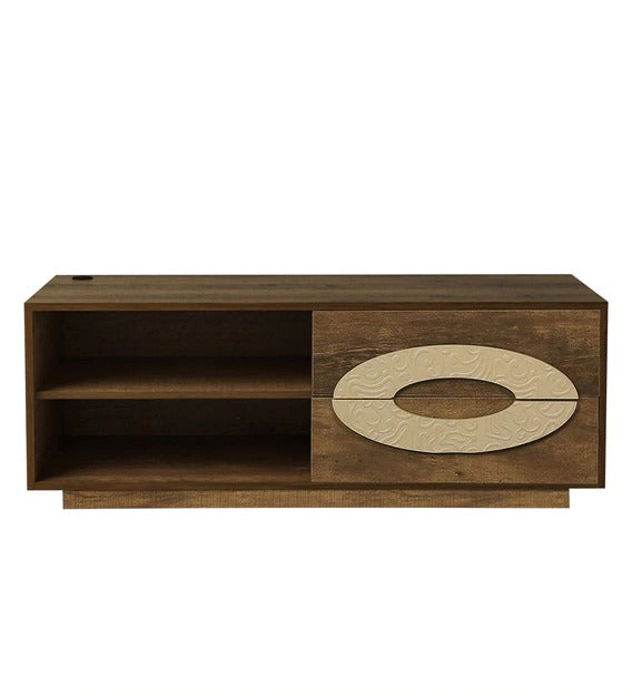 Detec™ TV Unit with 2 Drawers - Natural Wood Finish