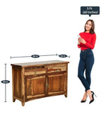 Load image into Gallery viewer, Detec™ Solid Wood Sideboard - Rustic Teak Finish 
