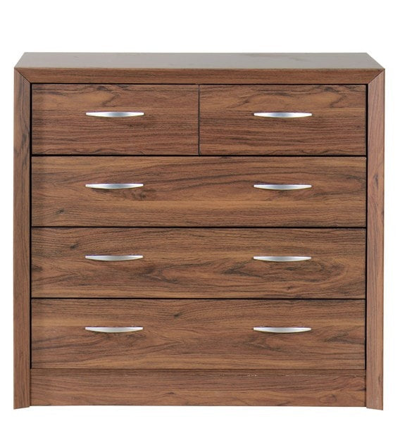 Detec™ Wide Chest of 5 Drawers Columbia Walnut Finish