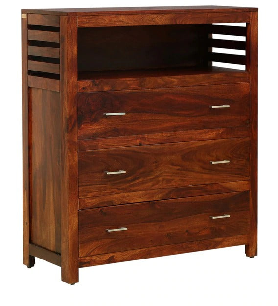 Detec™ Solid Wood Chest of Drawers - Honey Oak Finish