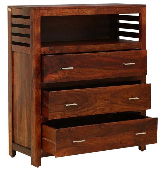 Detec™ Solid Wood Chest of Drawers - Honey Oak Finish