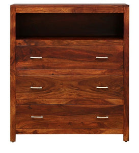 Detec™ Solid Wood Chest of Drawers - Honey Oak Finish