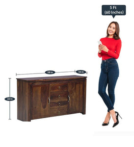 Detec™ Solid Wood Sideboard - Provincial Teak Finish 