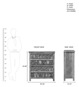 Detec™ Solid Wood Chest of Drawers - Distress Finish