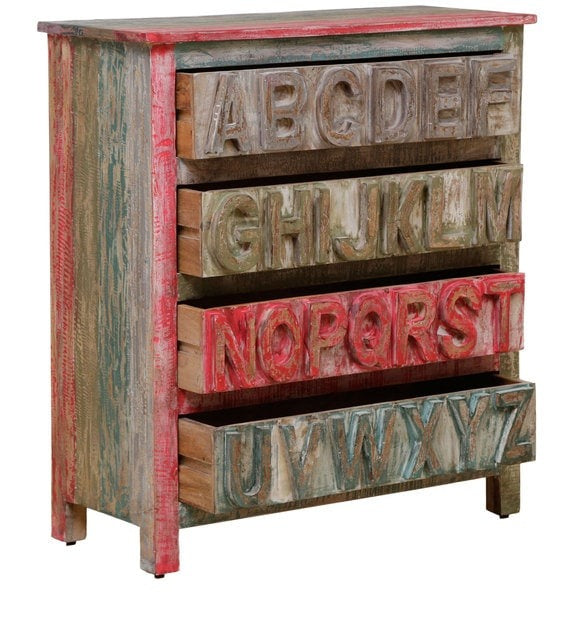 Detec™ Solid Wood Chest of Drawers - Distress Finish