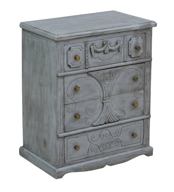 Detec™ Stylish Solid Wood Chest Of Drawer - Distress Finish