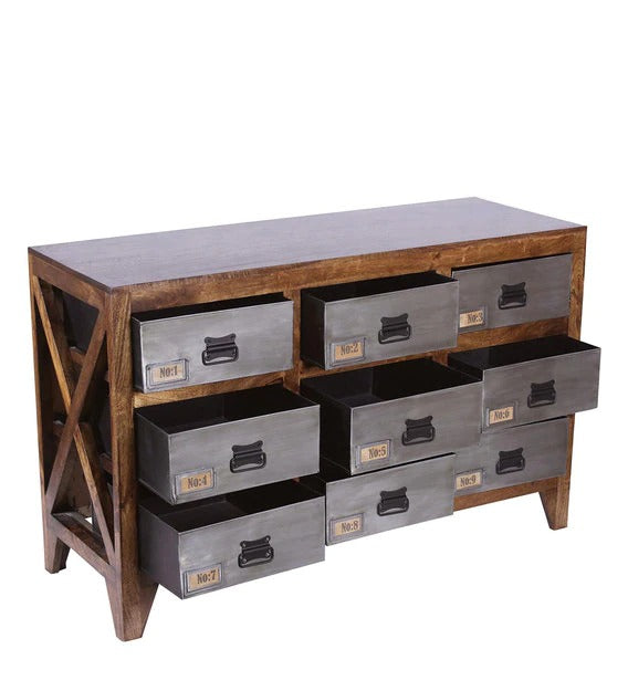 Detec™ Chest of 9 Drawers - Teak Finish