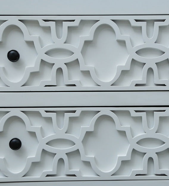 Detec™ Solid Wood Chest of Drawers - White Finish