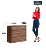 Load image into Gallery viewer, Detec™ Wide Chest of 5 Drawers - Columbia Walnut Finish 
