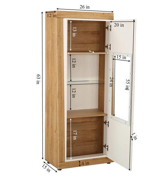 Detec™ Single Door Book Case - White Finish