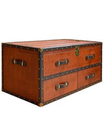 Load image into Gallery viewer, Detec™ Leather Streamer Trunk - Brown Color
