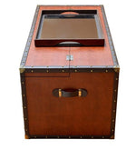 Load image into Gallery viewer, Detec™ Leather Streamer Trunk - Brown Color
