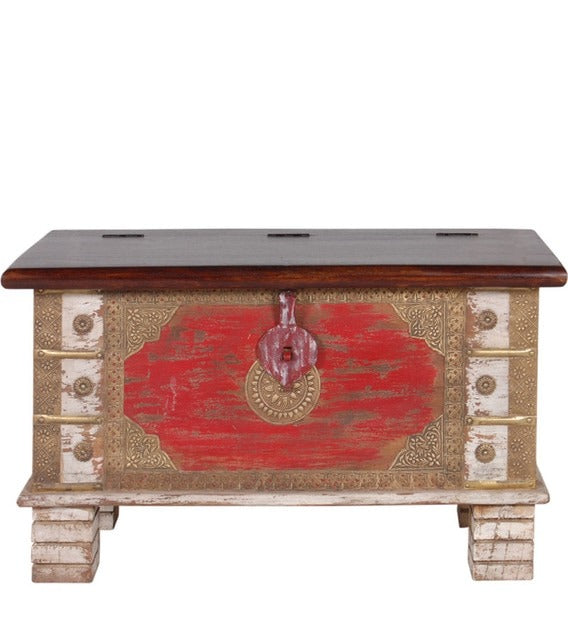 Detec™ Solid Wood Trunk with Repousse Work - Distress Finish
