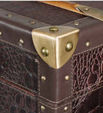 Load image into Gallery viewer, Detec™ Storage Trunk Coffee Table - Brown Croc Leather
