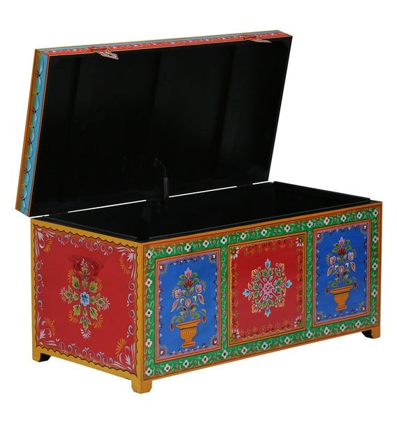 Detec™ Solid Wood Hand-Painted Trunk - Multi-color