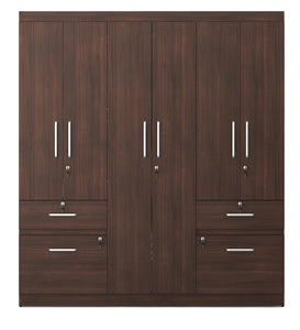 Detec™ 6 Door Wardrobe with 2 Drawers - Walnut Rigato Color