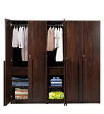 गैलरी व्यूवर में इमेज लोड करें, Detec™ 5 Door Wardrobe With Drawer &amp; Mirror - Wooden Finish
