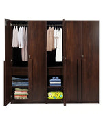 Load image into Gallery viewer, Detec™ 5 Door Wardrobe With Drawer &amp; Mirror - Wooden Finish
