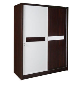 Detec™ Sliding Wardrobe - Brown & White Finish