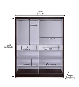 Detec™ Sliding Wardrobe - Brown & White Finish