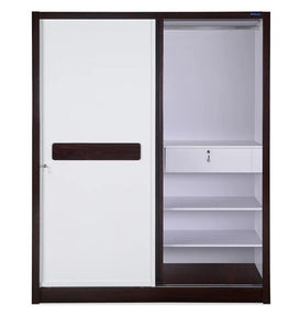 Detec™ Sliding Wardrobe - Brown & White Finish