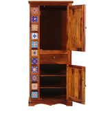 Load image into Gallery viewer, Detec™ Solid Wood 1 Door Wardrobe - Honey Oak Finish 
