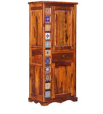 गैलरी व्यूवर में इमेज लोड करें, Detec™ Solid Wood 1 Door Wardrobe - Honey Oak Finish
