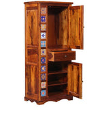 Load image into Gallery viewer, Detec™ Solid Wood 1 Door Wardrobe - Honey Oak Finish
