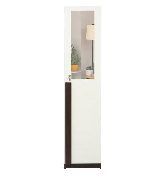 Detec™ 1 Door Wardrobe With Drawer & Mirror - White Color