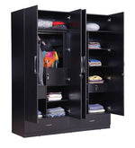 Load image into Gallery viewer, Detec™ 4 Door Wardrobe with Drawer - Wenge Color
